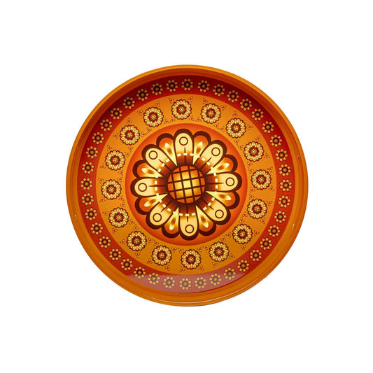 Sensual Sandalwood Lacquerware Circle Tray A 35cmD x 5.5cmH - Spa Ceylon Sri Lanka