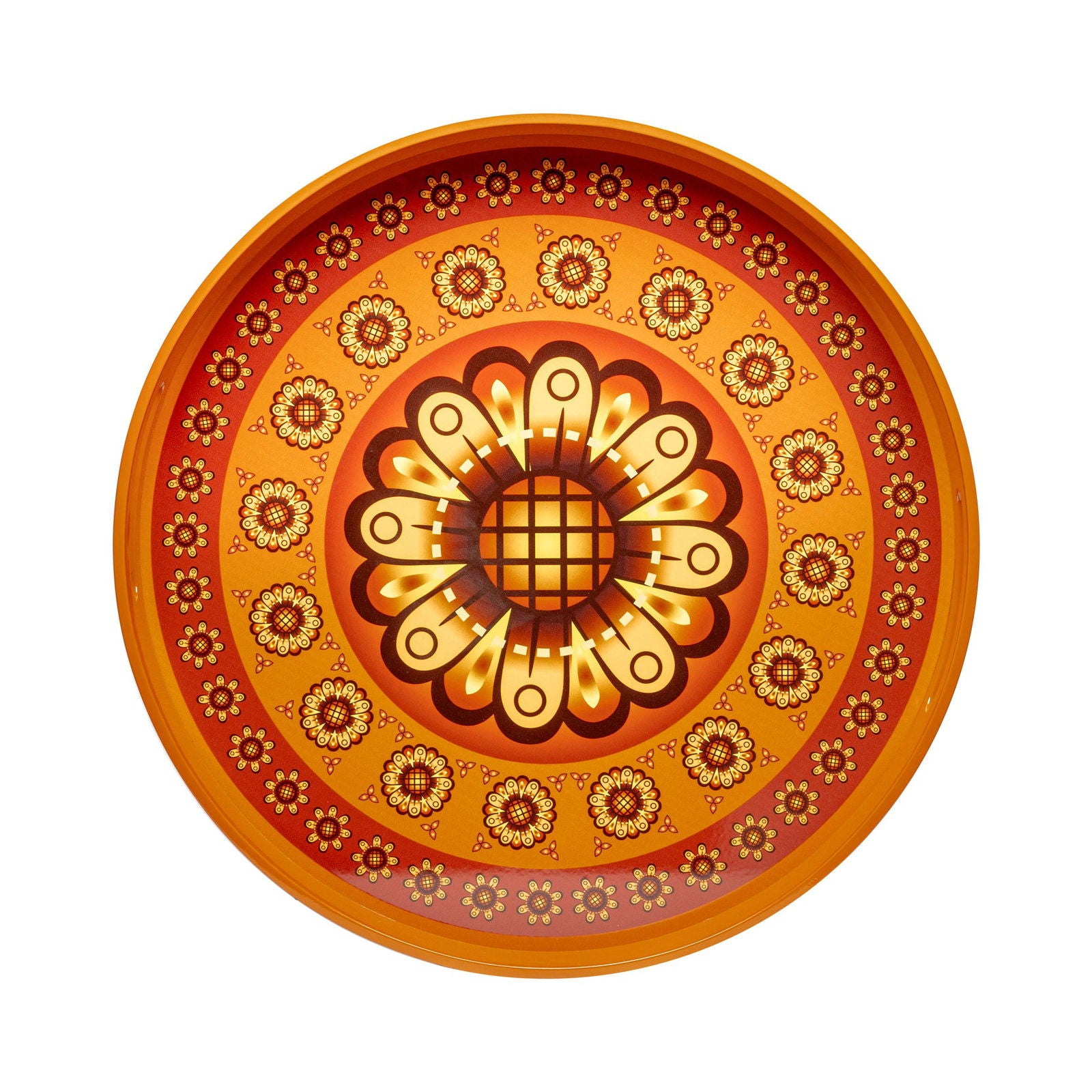 Sensual Sandalwood Lacquerware Circle Tray A 42cmD x 5.5cmH - Spa Ceylon Sri Lanka