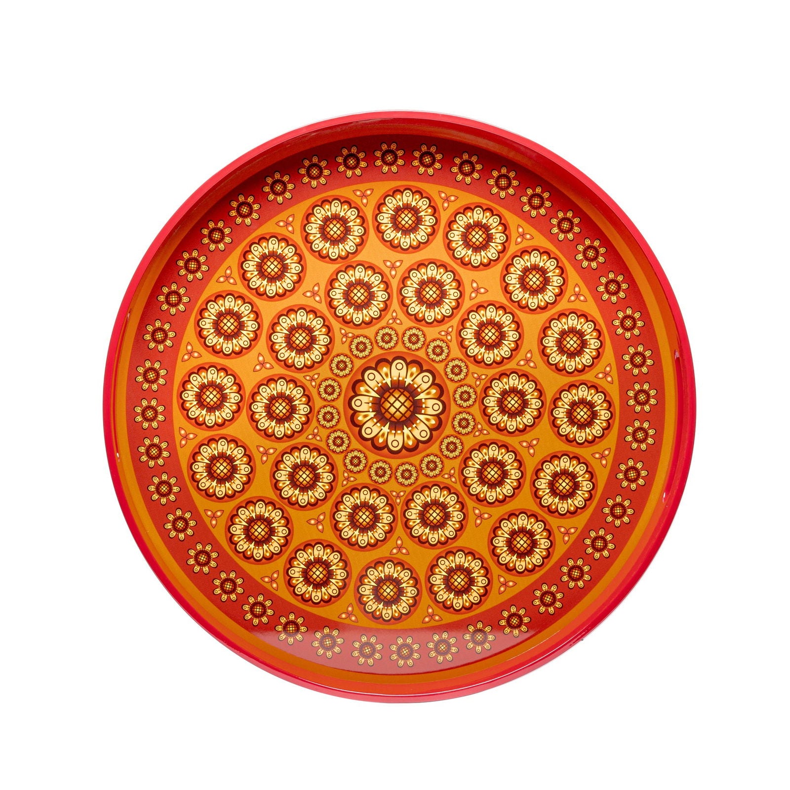 Sensual Sandalwood Lacquerware Circle Tray B 35cmD x 5.5cmH - Spa Ceylon Sri Lanka