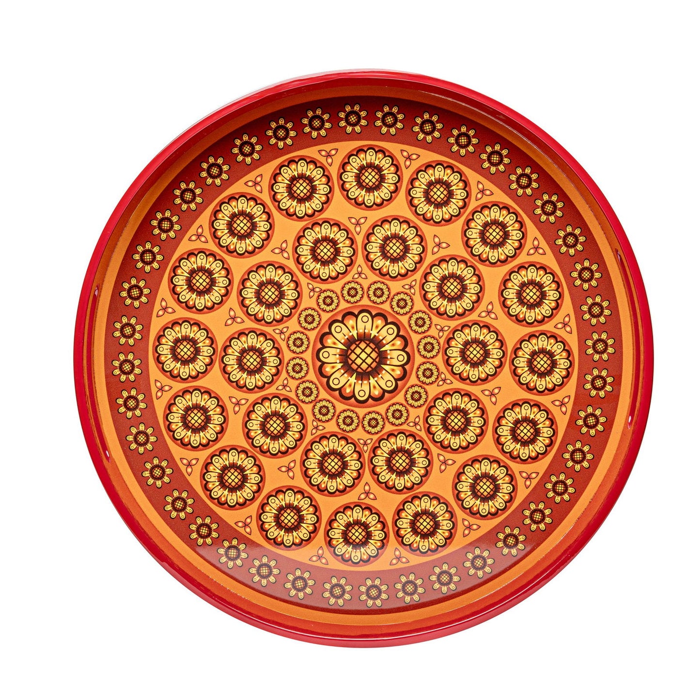 Sensual Sandalwood Lacquerware Circle Tray B 42cmD x 5.5cmH - Spa Ceylon Sri Lanka