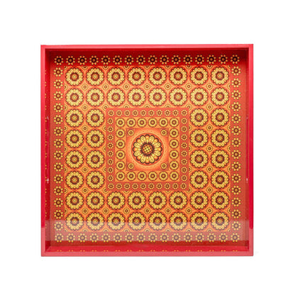 Sensual Sandalwood Lacquerware Square Tray B 30cmL x 30cmW x 5.5cmH - Spa Ceylon Sri Lanka