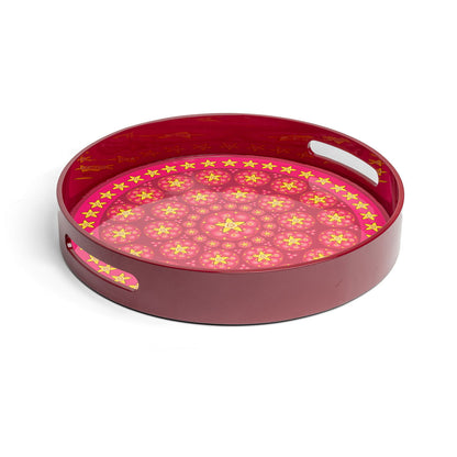 Vanilla Rose Lacquerware Circle Tray A 35cmD x 5.5cmH - Spa Ceylon Sri Lanka
