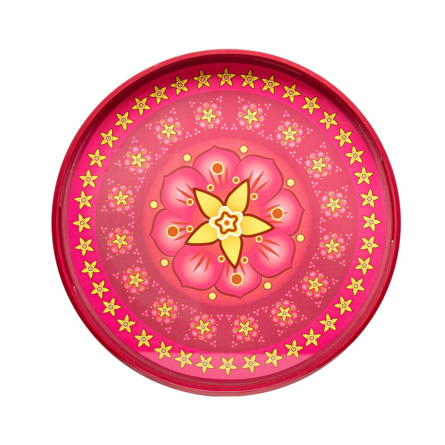 Vanilla Rose Lacquerware Circle Tray B 35cmD x 5.5cmH - Spa Ceylon Sri Lanka