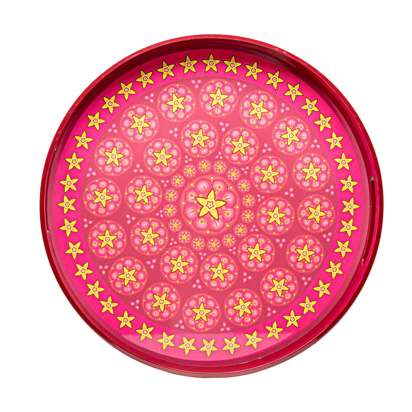 Vanilla Rose Lacquerware Circle Tray B 42cmD x 5.5cmH - Spa Ceylon Sri Lanka