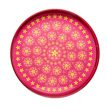 Vanilla Rose Lacquerware Circle Tray B 42cmD x 5.5cmH - Spa Ceylon Sri Lanka