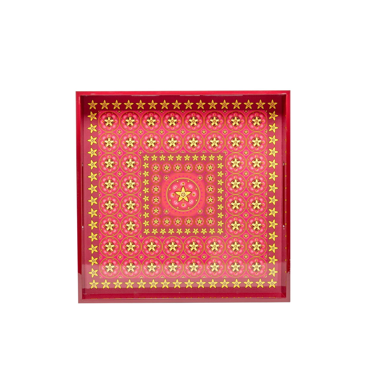 Vanilla Rose Lacquerware Square Tray B 30cmL x 30cmW x 5.5cmH - Spa Ceylon Sri Lanka