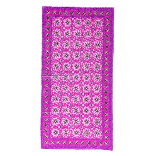 Vintage Towel Printed - Ylang Lavender Type 2 153cmx75cm - Spa Ceylon Sri Lanka