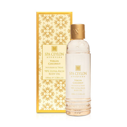 Virgin Coconut - Nourish & Treat - 98% Ultra-Rich Body Oil 100ml - Spa Ceylon Sri Lanka