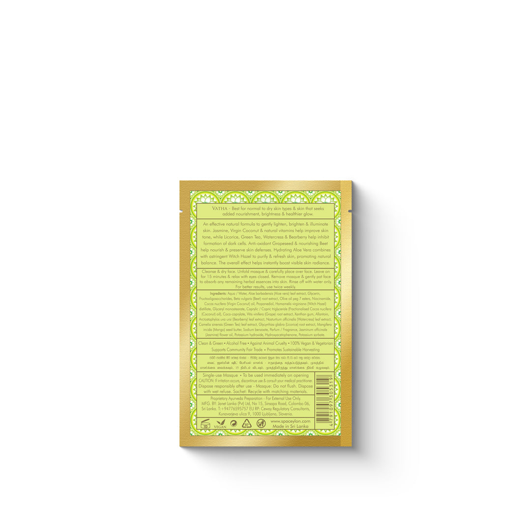 White Jasmine -Sheet Facial Masque - WonderHerbs Radiance Booster