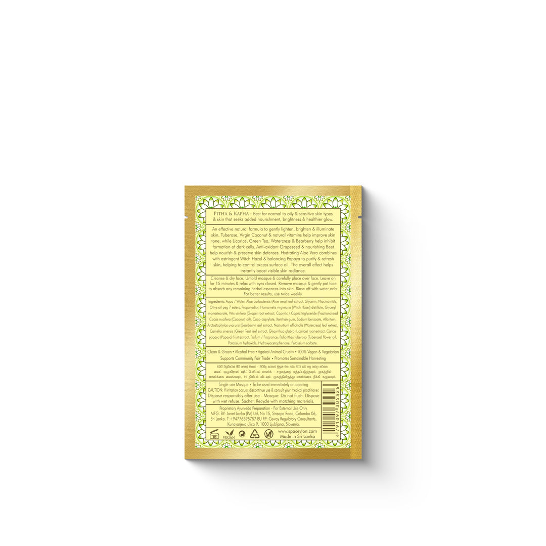 White Tuberose -Sheet Facial Masque - WonderHerbs Radiance Booster