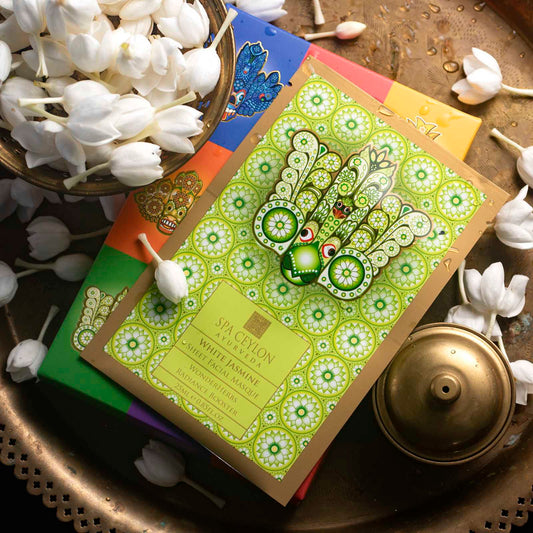 White Jasmine -Sheet Facial Masque - WonderHerbs Radiance Booster - Spa Ceylon Sri Lanka