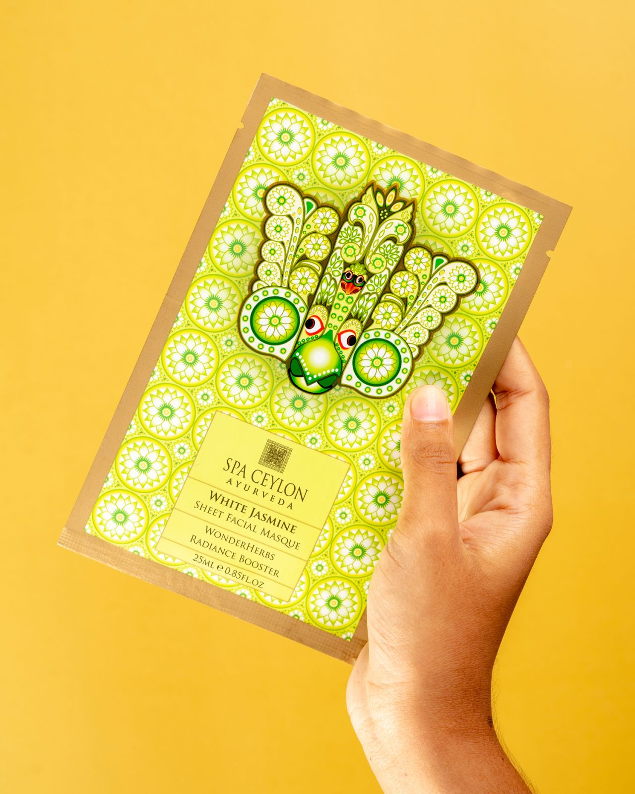 White Jasmine -Sheet Facial Masque - WonderHerbs Radiance Booster - Spa Ceylon Sri Lanka