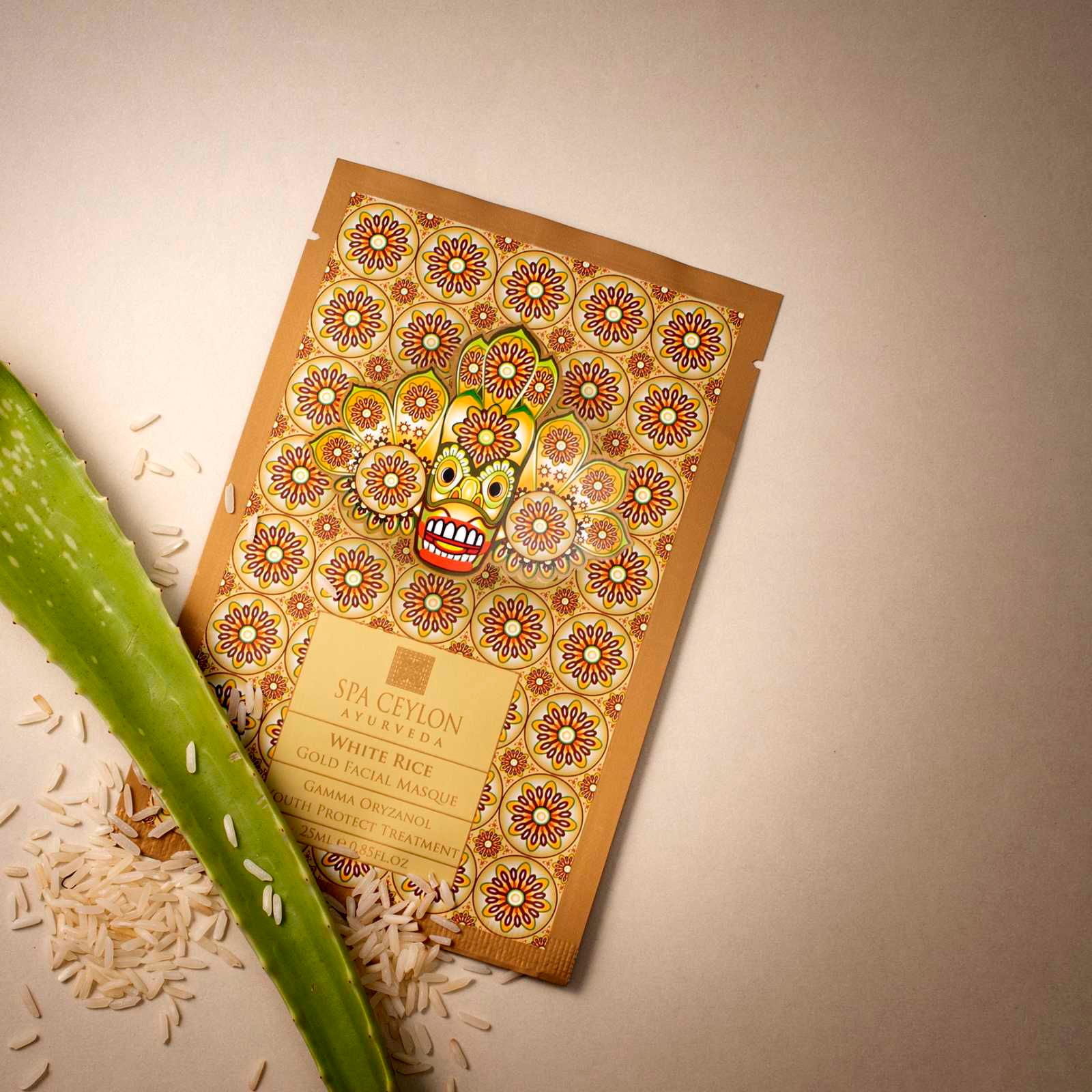 White Rice - Gold Facial Masque - Gamma Oryzanol Youth Protect Treatment - Spa Ceylon Sri Lanka