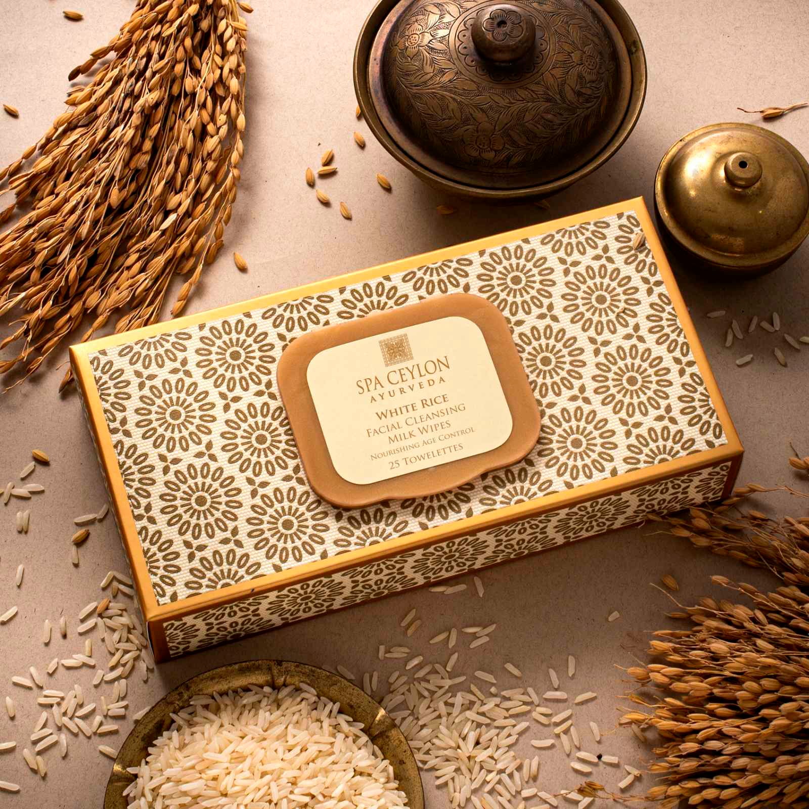 White Rice Facial Cleansing Milk Wipes - Spa Ceylon Sri Lanka