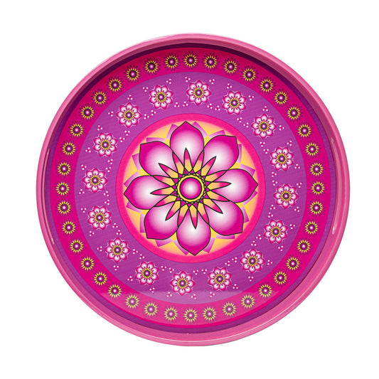 Ylang Lavender Lacquerware Circle Tray A 35cmD x 5.5cmH - Spa Ceylon Sri Lanka