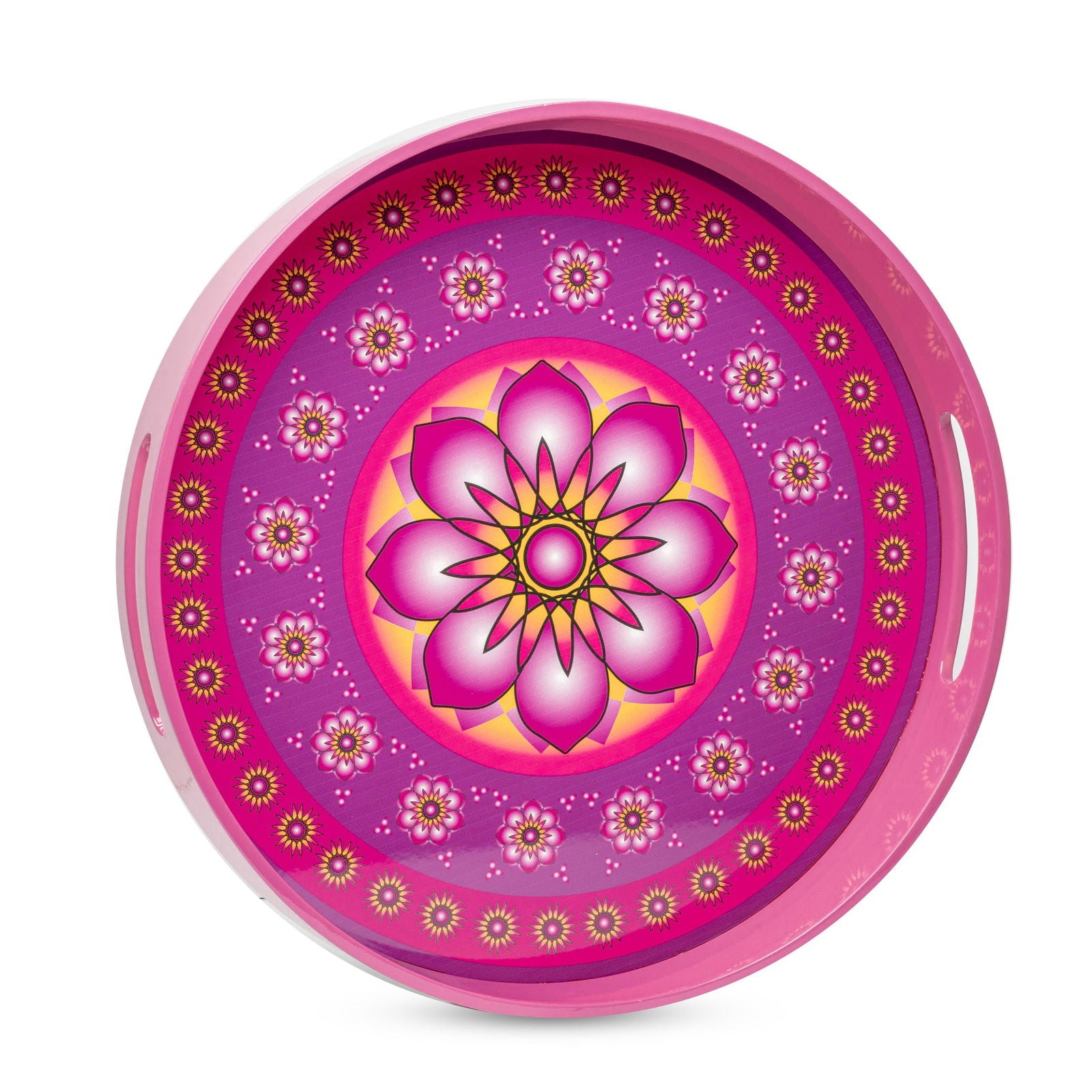 Ylang Lavender Lacquerware Circle Tray A 42cmD x 5.5cmH - Spa Ceylon Sri Lanka