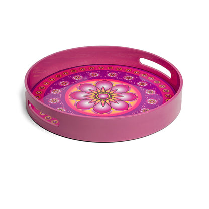 Ylang Lavender Lacquerware Circle Tray A 42cmD x 5.5cmH - Spa Ceylon Sri Lanka