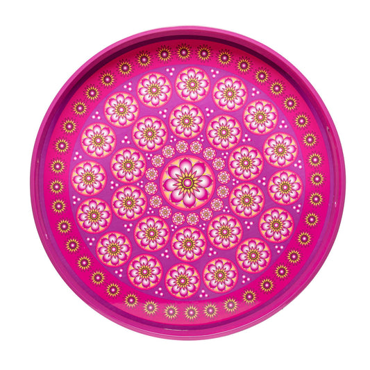Ylang Lavender Lacquerware Circle Tray B 42cmD x 5.5cmH - Spa Ceylon Sri Lanka