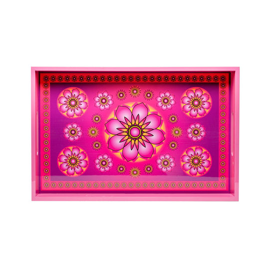 Ylang Lavender Lacquerware Rectangle Tray A 46cmL x 30cmW x 5.5cmH - Spa Ceylon Sri Lanka