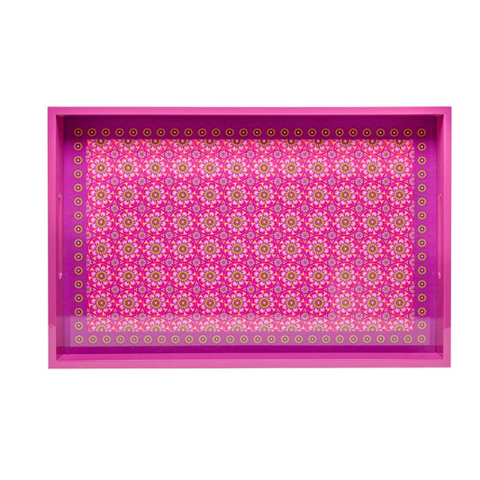 Ylang Lavender Lacquerware Rectangle Tray B 46cmL x 30cmW x 5.5cmH - Spa Ceylon Sri Lanka