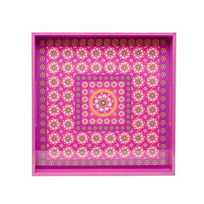 Ylang Lavender Lacquerware Square Tray B 30cmL x 30cmW x 5.5cmH - Spa Ceylon Sri Lanka