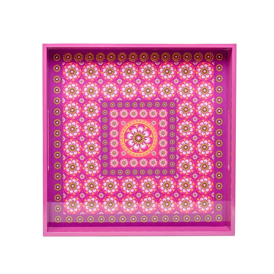 Ylang Lavender Lacquerware Square Tray B 30cmL x 30cmW x 5.5cmH - Spa Ceylon Sri Lanka