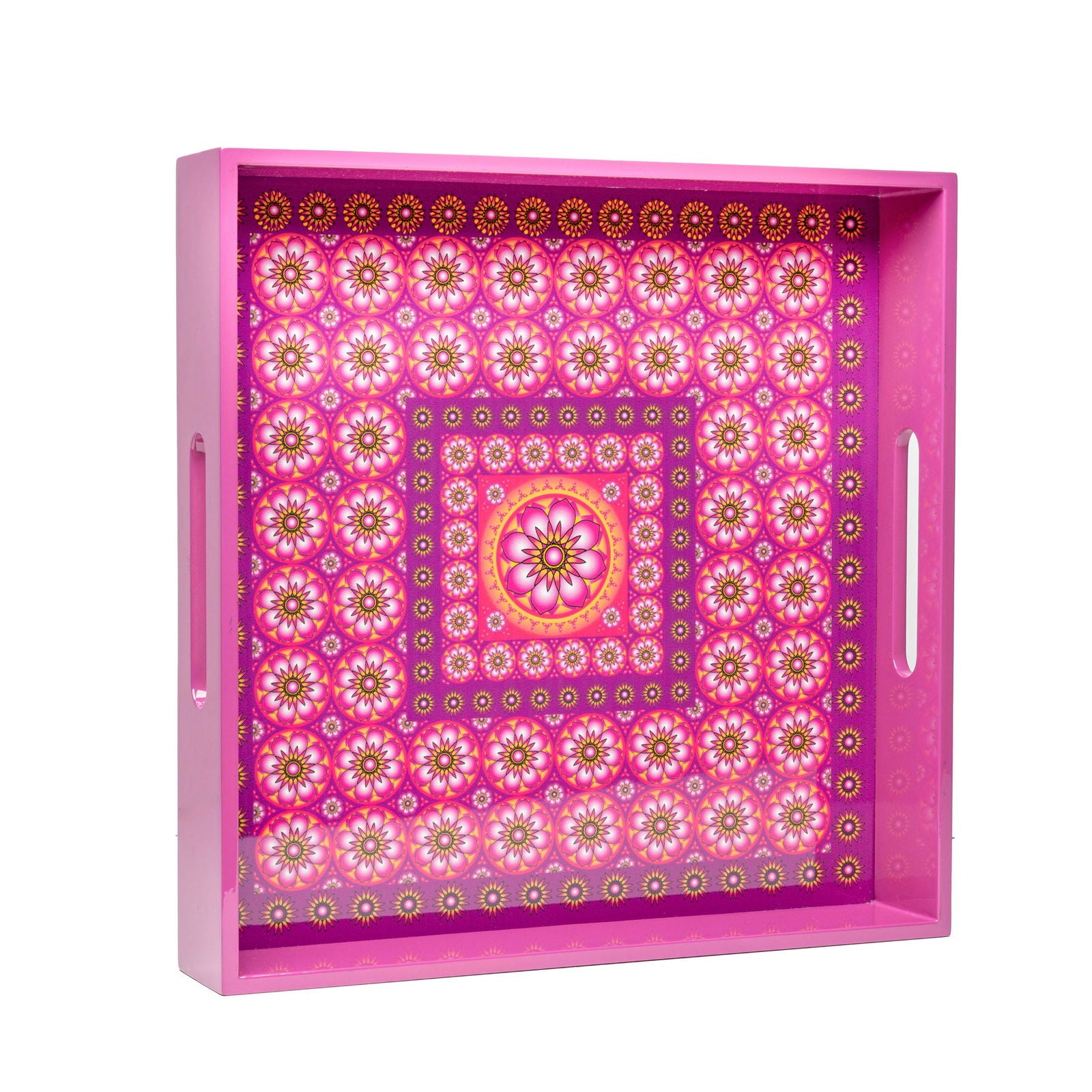 Ylang Lavender Lacquerware Square Tray B 30cmL x 30cmW x 5.5cmH - Spa Ceylon Sri Lanka
