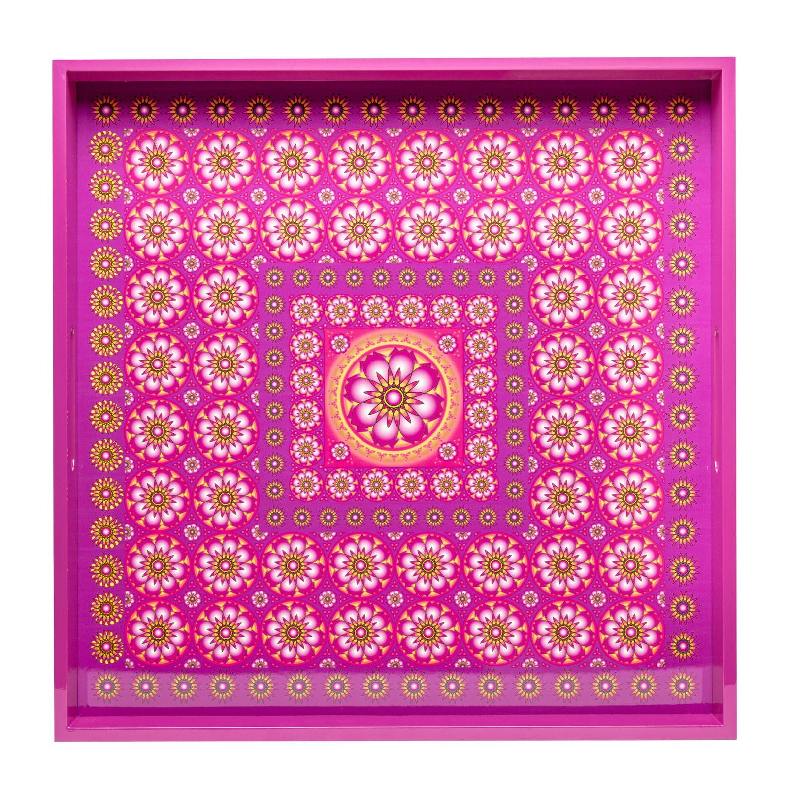 Ylang Lavender Lacquerware Square Tray B 45cmL x 45cmW x 5.5cmH - Spa Ceylon Sri Lanka