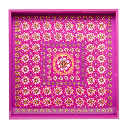 Ylang Lavender Lacquerware Square Tray B 45cmL x 45cmW x 5.5cmH - Spa Ceylon Sri Lanka