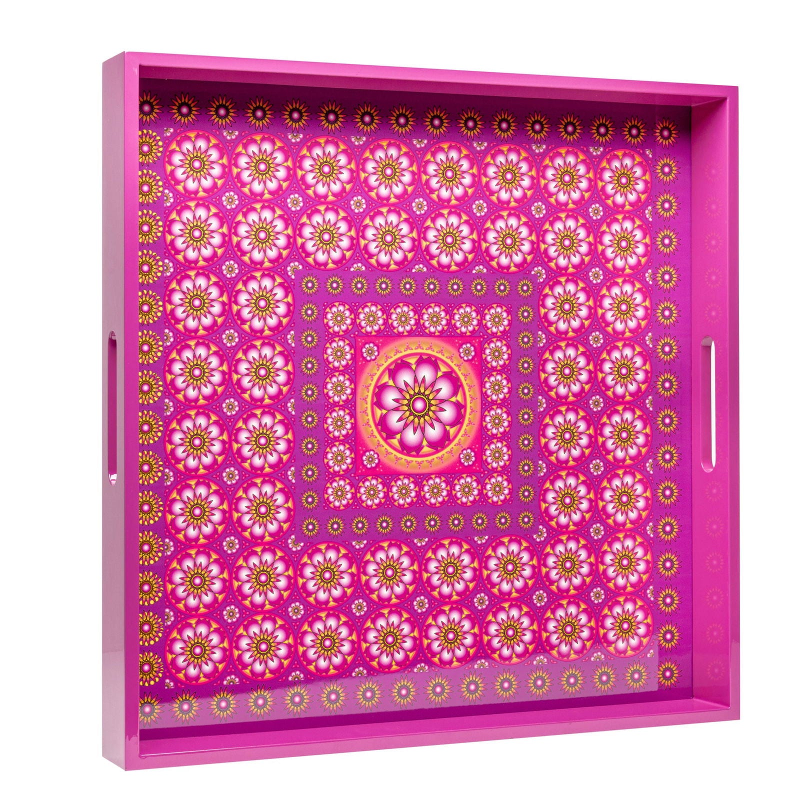 Ylang Lavender Lacquerware Square Tray B 45cmL x 45cmW x 5.5cmH - Spa Ceylon Sri Lanka
