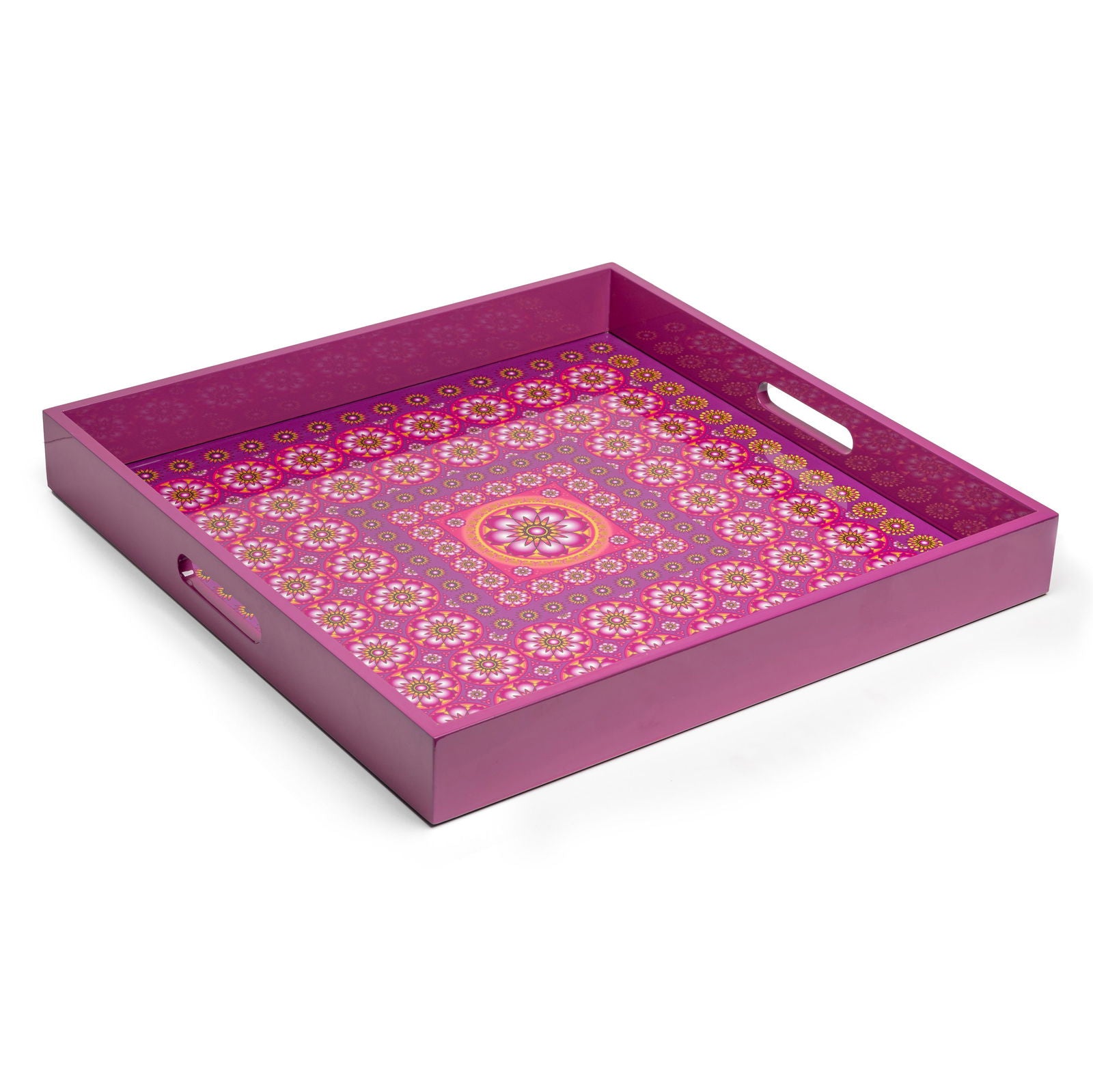 Ylang Lavender Lacquerware Square Tray B 45cmL x 45cmW x 5.5cmH - Spa Ceylon Sri Lanka